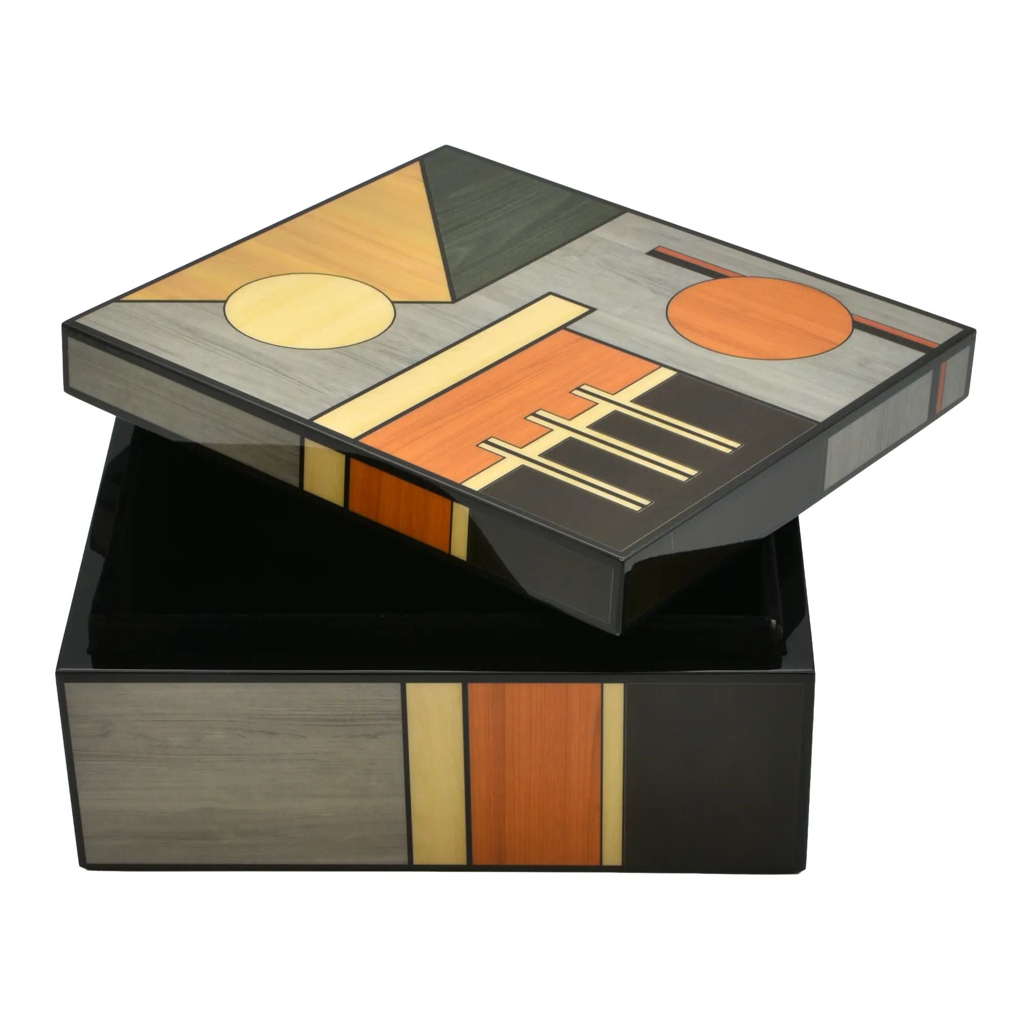 Schmuckbox - Art-Deco-Schmuckkästchen – Edelholz-Intarsien Accessoire-Box – Schmuckdose Orfeo Nan