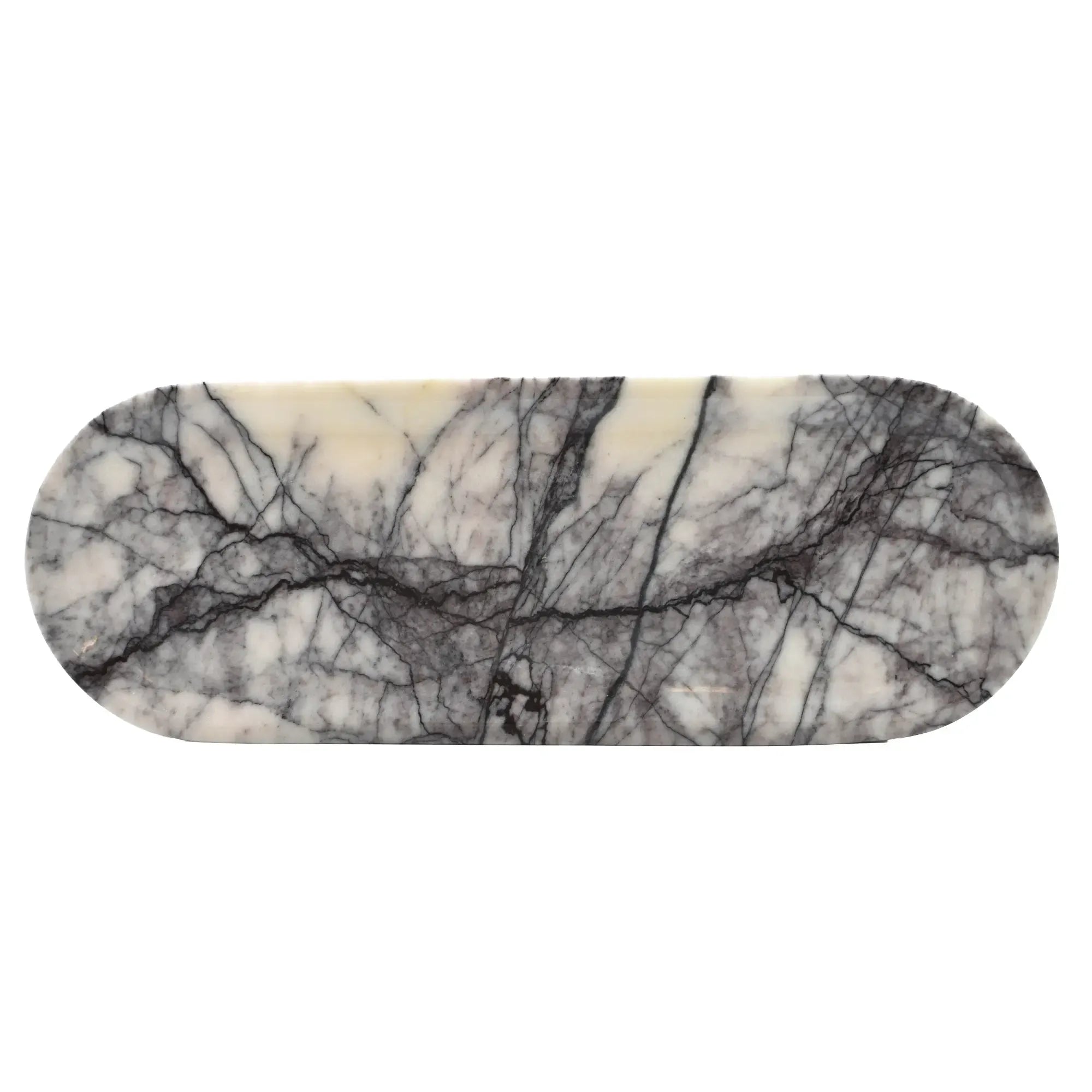 Tablett - aus Marmor - Serviertablett Dekotablett Nero Weiß