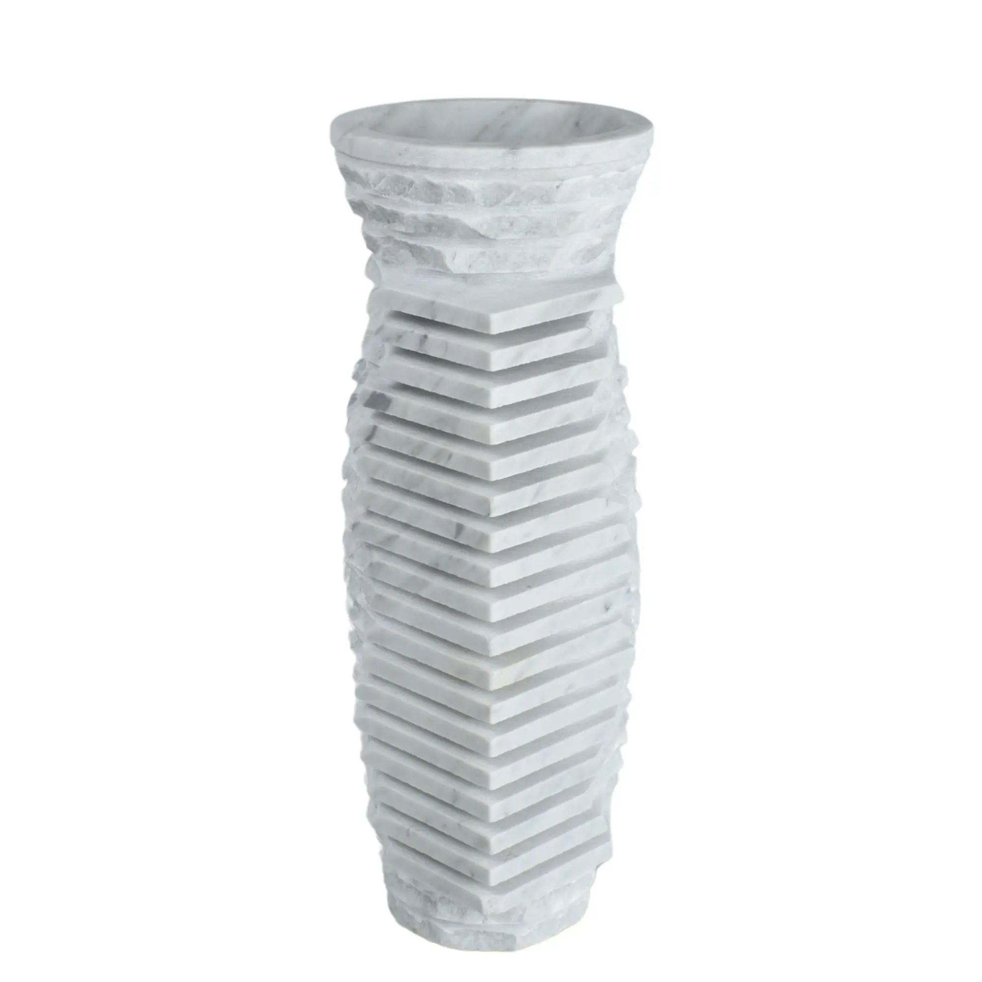 Reliefvase - Asymmetrische Naturstein Vase - Marmor Deko Vase Strata Default Title