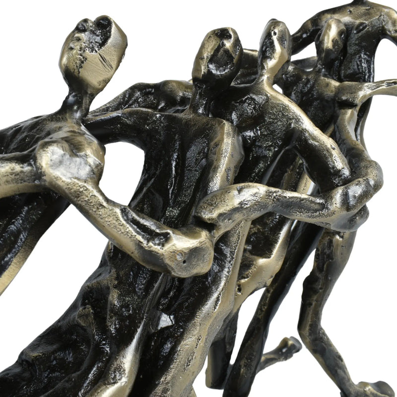 Skulptur - in Bronzeoptik - Metallskulptur Deko-Objekt Tauziehen