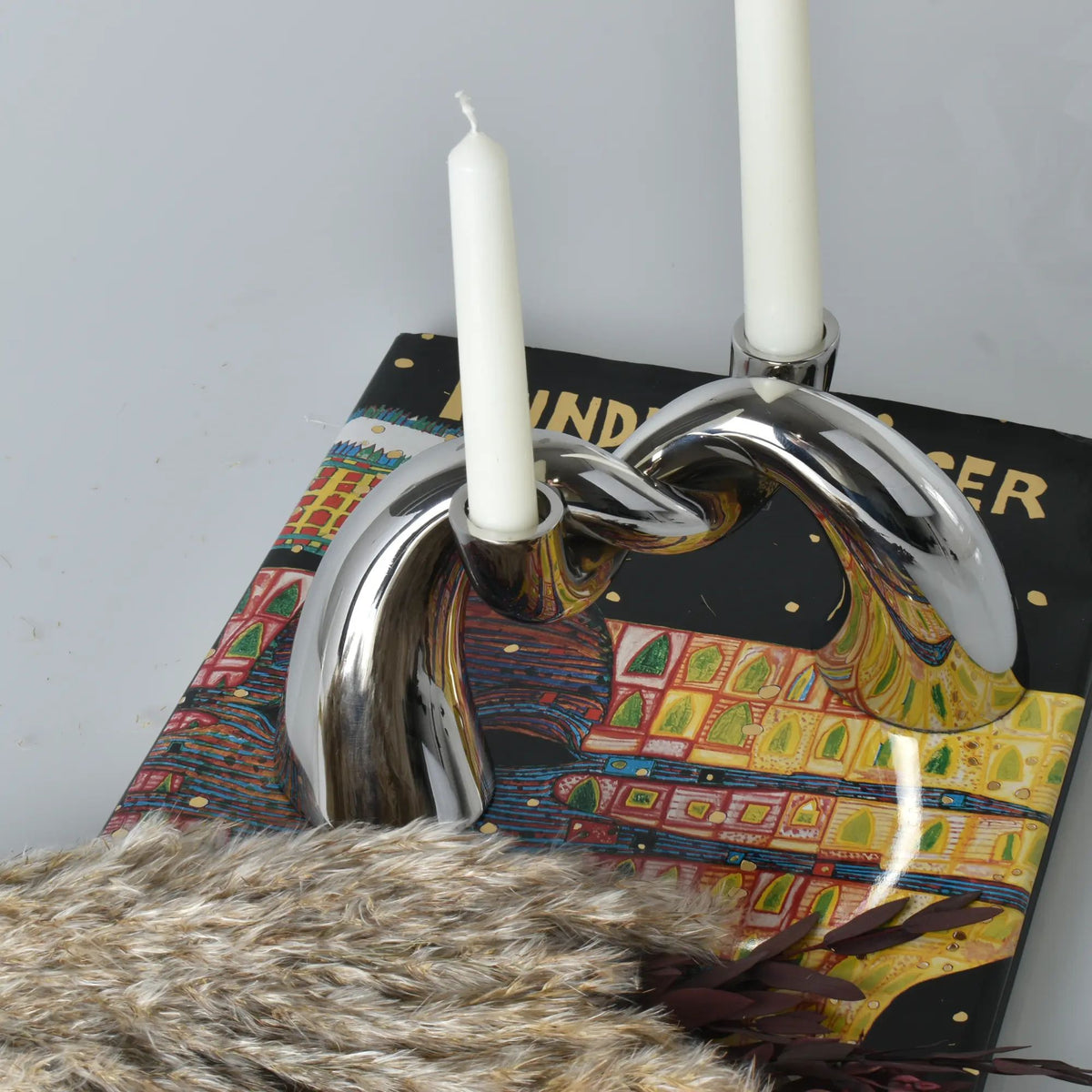 Kerzenständer - Knotendesign - Zweiarmiger Kerzenhalter Glänzender Dekokerzenständer Twist