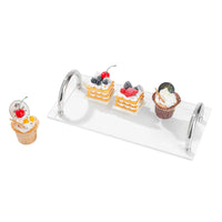 Serviertablett - Acryl mit Griff - Transparentes Tragetablett Duo