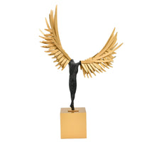 Dekoskulptur - mit Goldflügeln - Luxus Dekofigur Engel Deko-Skulptur Eterna Flügel