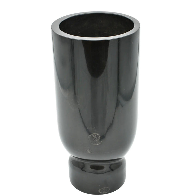 Marmorvase - mit verdrehtem Fuß - Schlichte elegante schwere Designer Marmor Tischvase Élan Noir