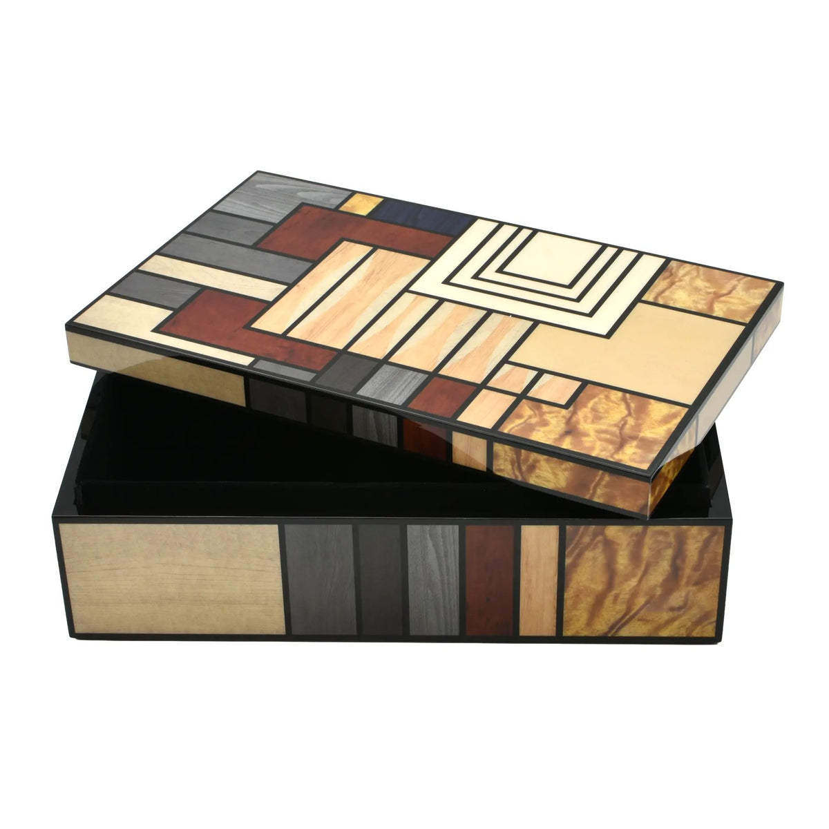 Schmuckbox - Edle Aufbewahrungsbox Intarsien – Art-Deco Schmuckdose – Coffee-Table-Box Mosa