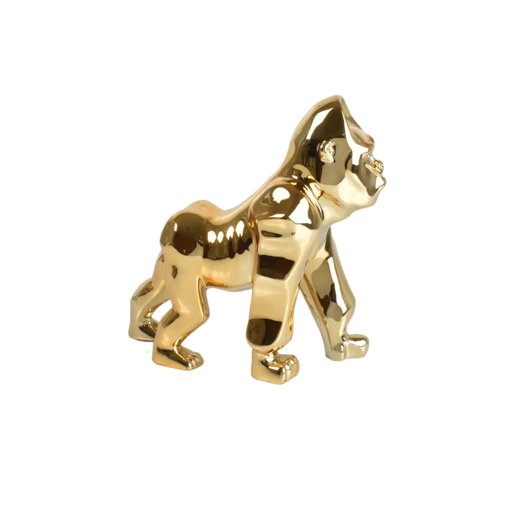 Tierfigur - goldenes Design - Designer Statue Gorilla King Kong Default Title