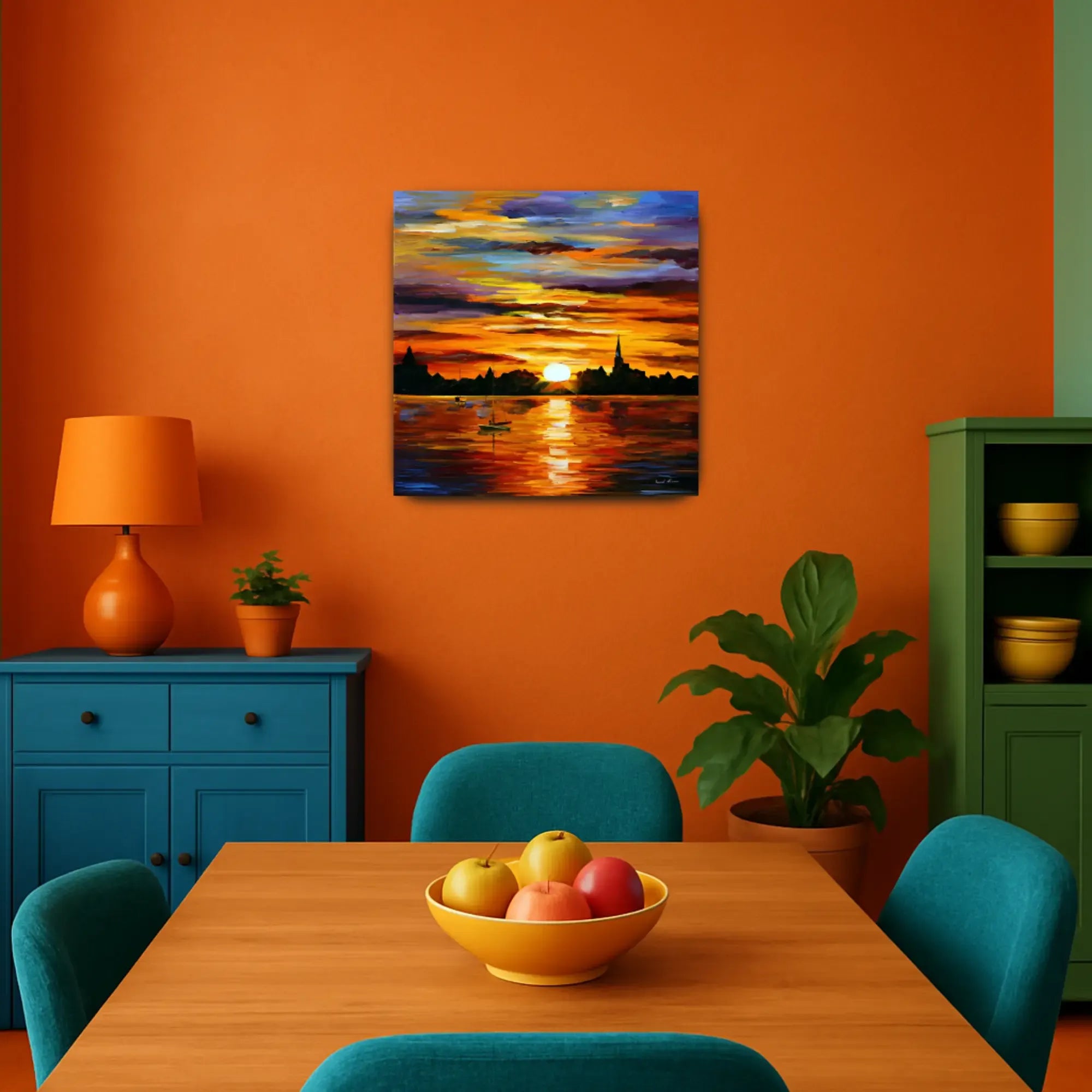 Großes Gemälde - Atardecer Dorado