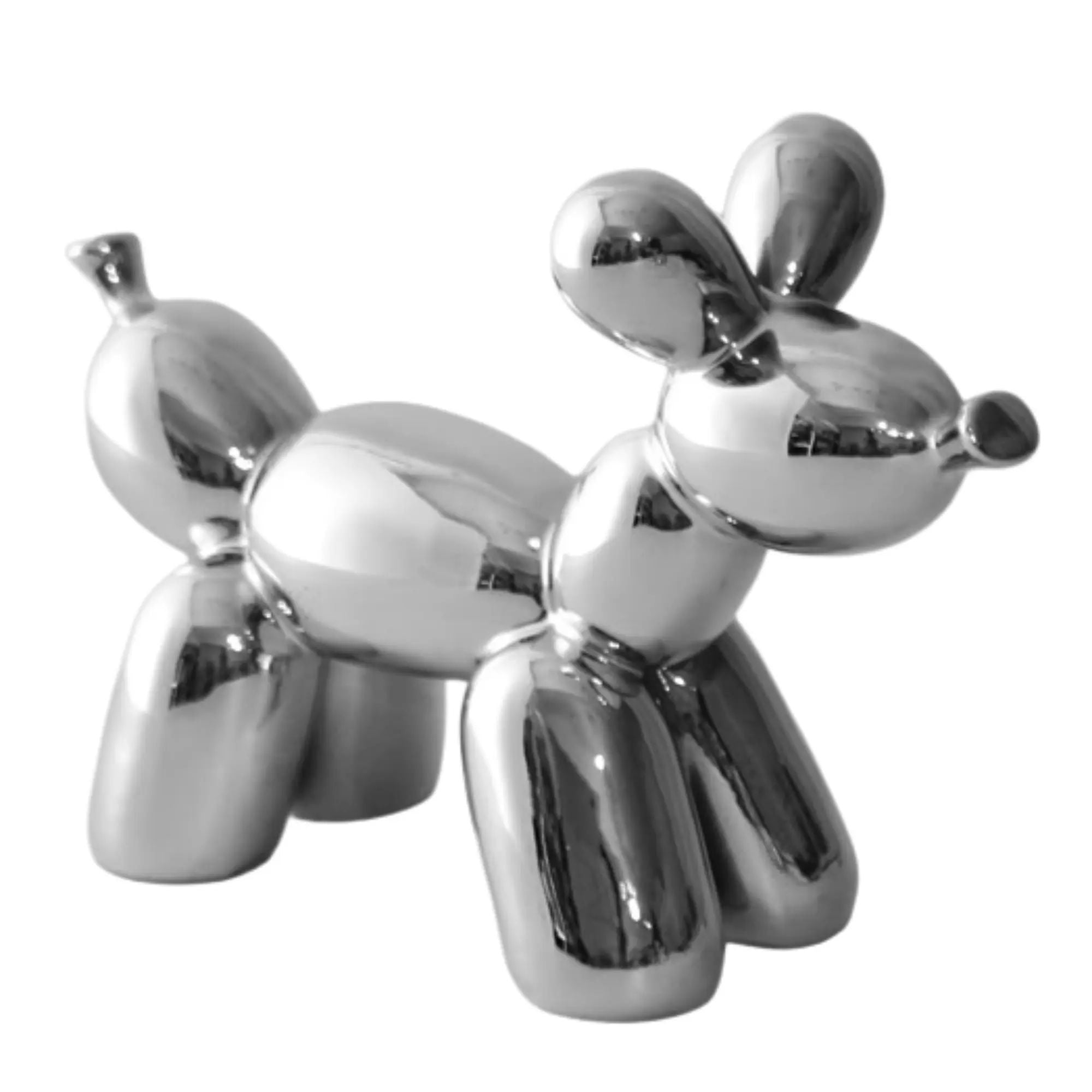 Tierfigur - Skulptur glänzende Ballonhund-Dekoration – Metall Deko-Objekt in Chrom-Optik Ludique Canis Nan