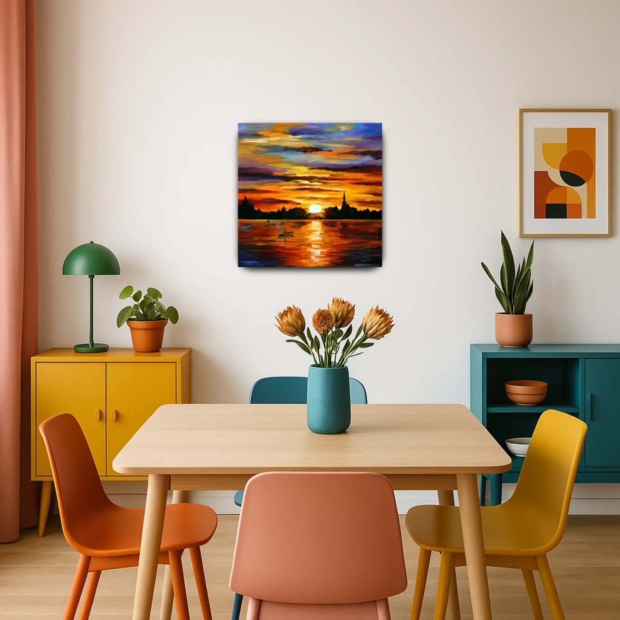 Großes Gemälde - Atardecer Dorado