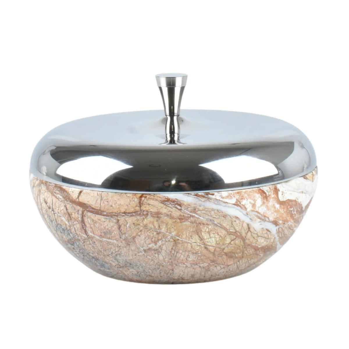 Schmuckdose - mit Deckel - Runde Marmorschale Schmuckaufbewahrung Lunar Orb