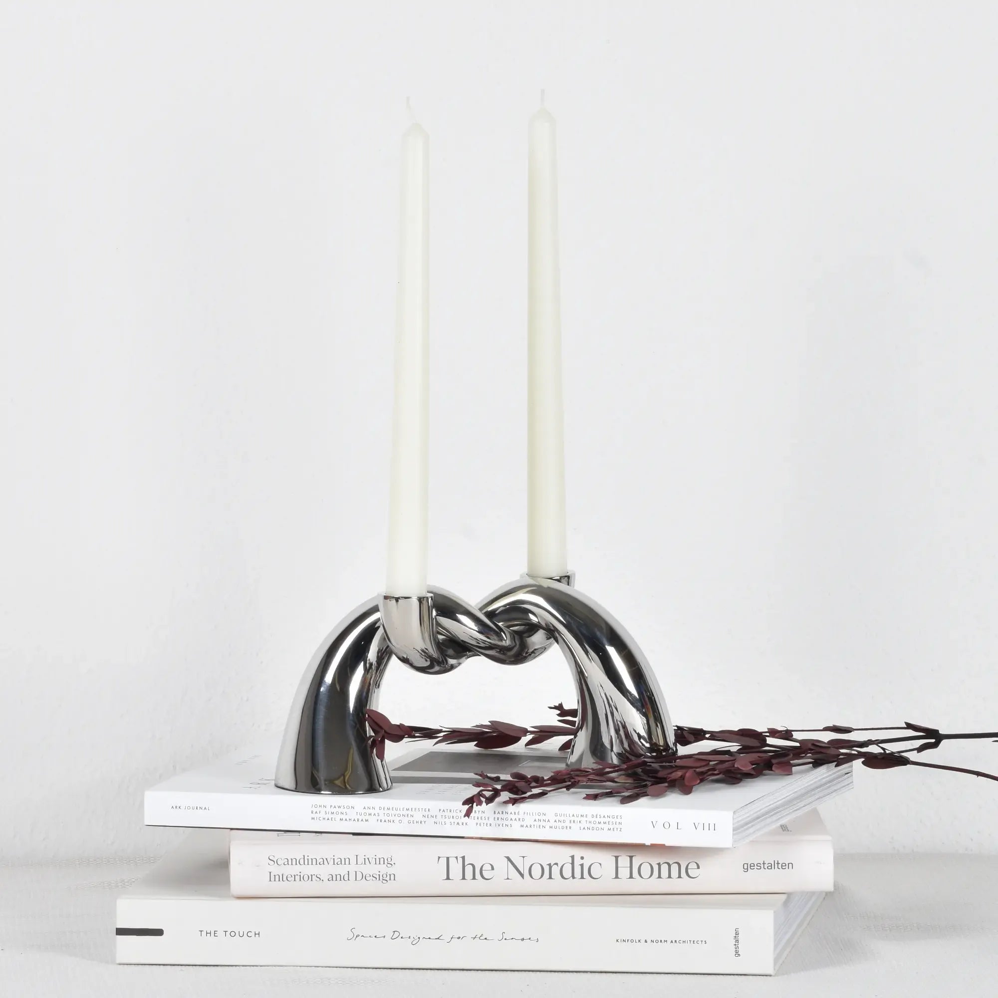 Kerzenständer - Knotendesign - Zweiarmiger Kerzenhalter Glänzender Dekokerzenständer Twist Default Title