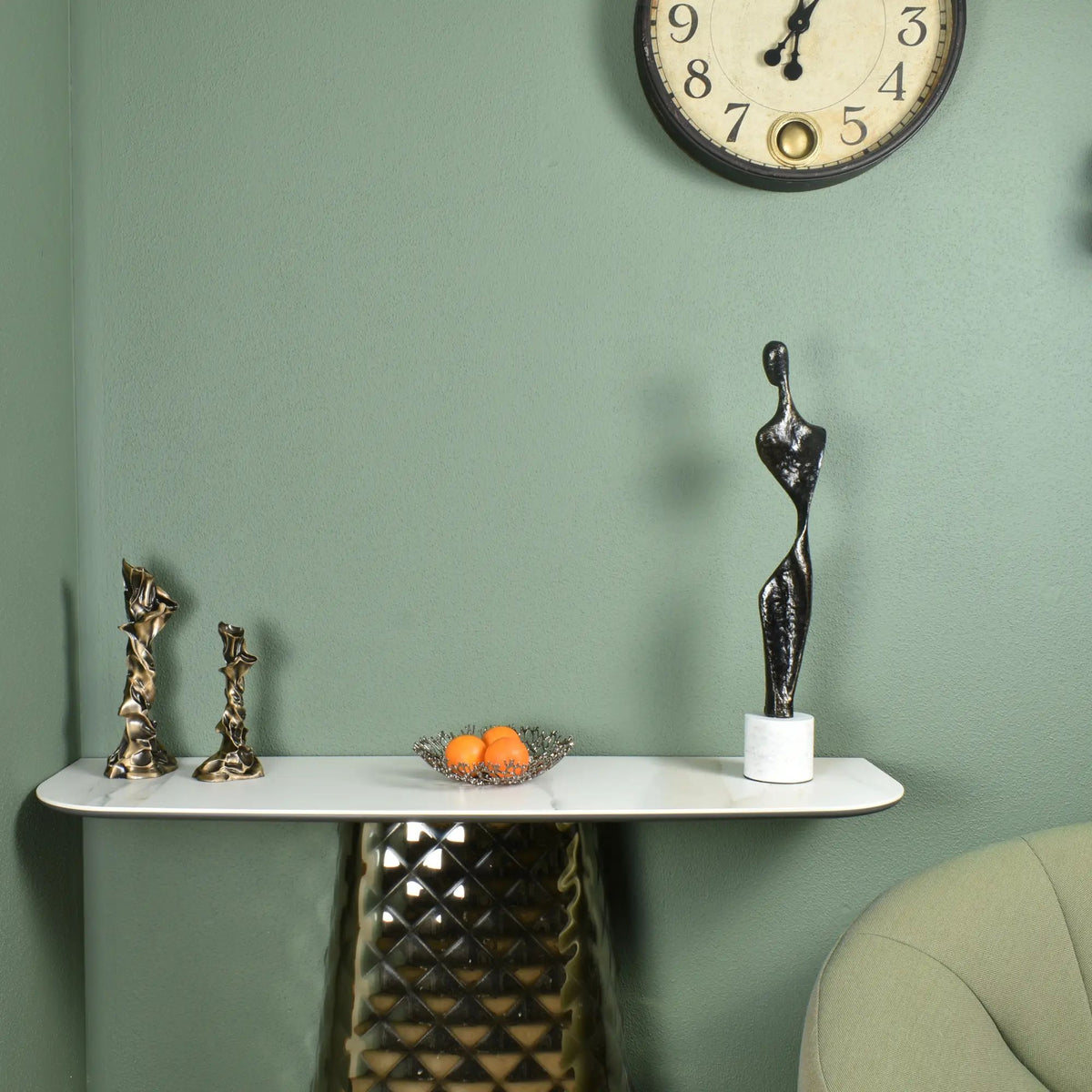 Dekoskulptur - Stahl-Skulptur - Moderne Statue elegante Damenfigur Figura Eleganza