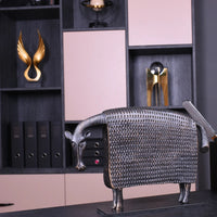 Tierfigur - gusseisenoptik - Metallskulptur Kuh Abstraktes Deko-Objekt Mucca