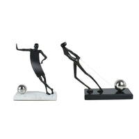 Dekofigur - auf Marmorsockel - Sportlerfigur Athletenstatue Portero