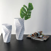 Tischvase - Keramikoptik - Große Standvase Struktur Wellenvase Vasi Duo