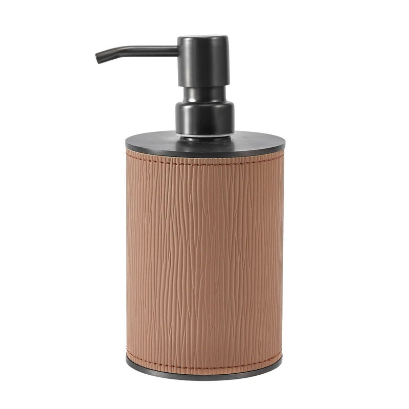 Baddeko-Set - aus 4 Teilen - Luxus Feinleder Badset Seifenspender Eleganza Bath