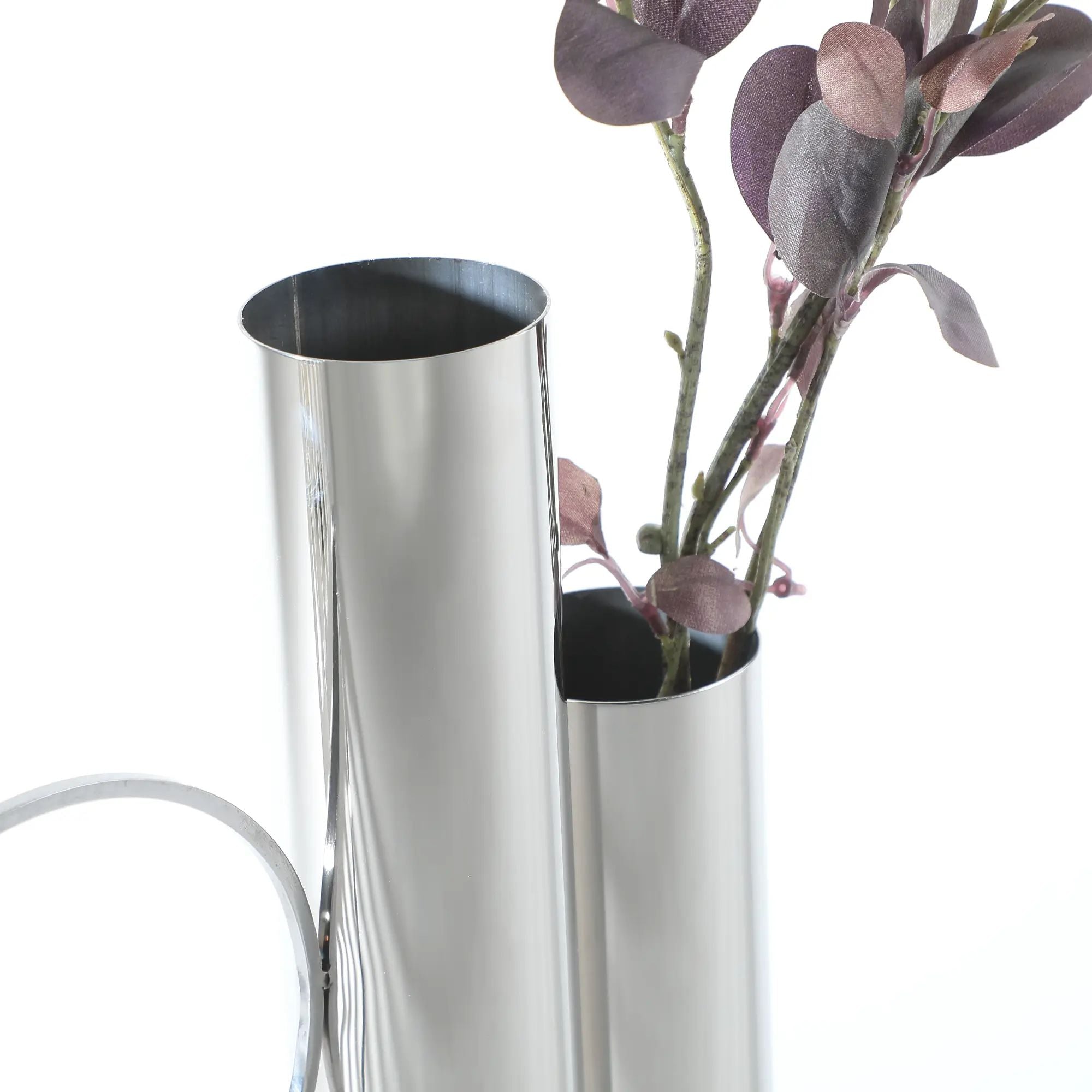 Edelstahlvase - Moderne Dekovase in skulpturaler Form - Architektonische Standvase Gemini Anello Default Title