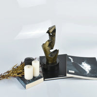 Stahlfigur - Moderne Metallskulptur - Abstraktes Deko-Objekt goldene Skulptur Eclipse