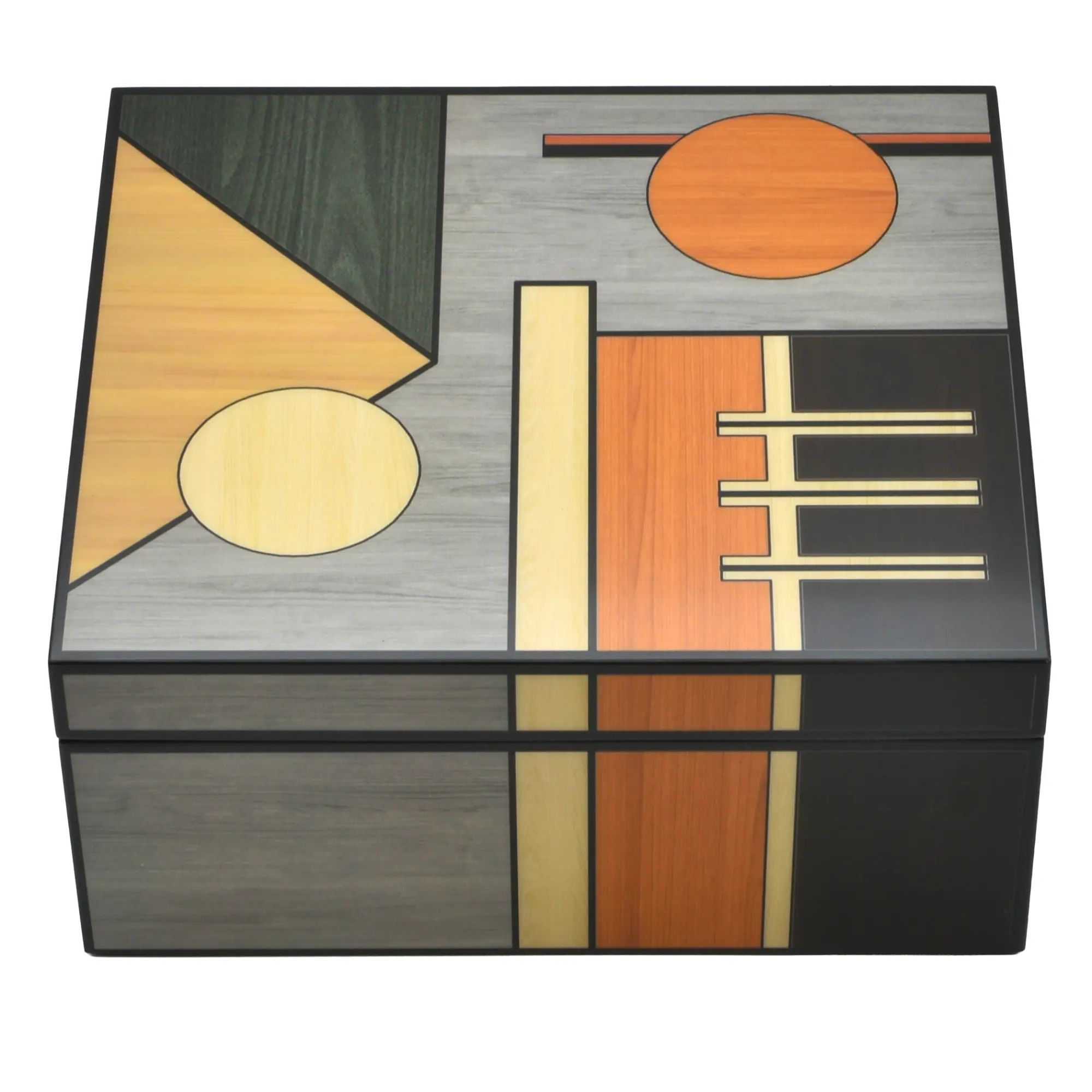 Schmuckbox - Art-Deco-Schmuckkästchen – Edelholz-Intarsien Accessoire-Box – Schmuckdose Orfeo Nan