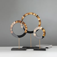 Dekoobjekt-Set - aus 3 Holzringen - Tisch und Regal Holzdekoration Designer Ringe Evidenza