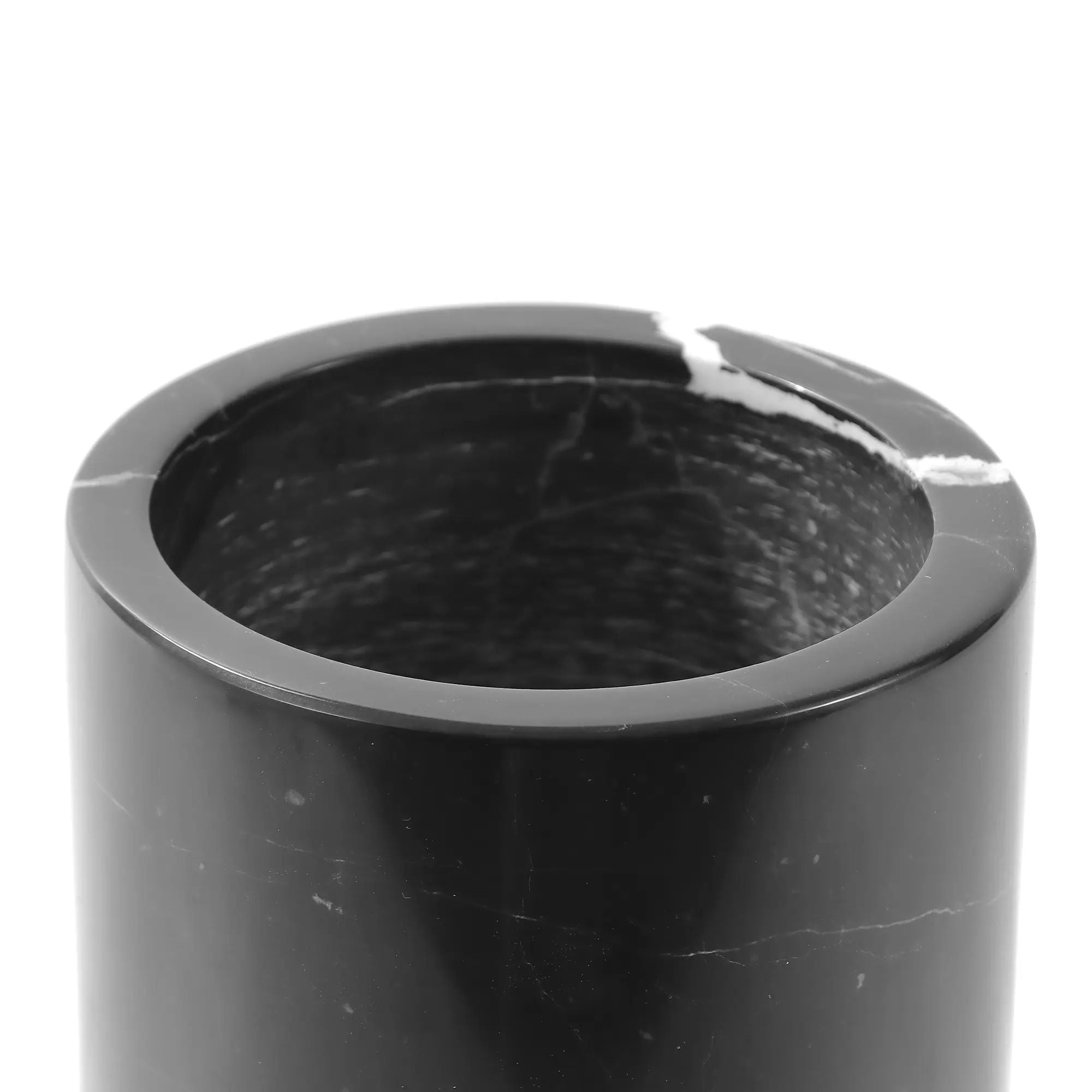 Marmorvase - mit verdrehtem Fuß - Schlichte elegante schwere Designer Marmor Tischvase Élan Noir Default Title