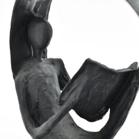 Dekofigur - Skulptur Puristische Kreisfigur Lesender im Ring Orbis Lectio