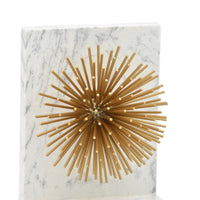 Buchstütze - mit goldenen Stacheln - Marmor Buchständer moderne Deko-Halterung mit Strahlen Sostegno