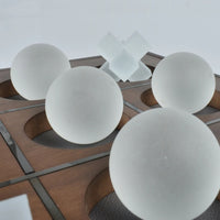 Tischspiel - Tic-Tac-Toe-Spiel - Glasfiguren Drei-Gewinnt-Set Brettspiel Aurora Luxe