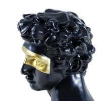 Dekobüste - David Kopffigur – Schwarz mit goldener Augenbinde – Michelangelo David Deko-Objekt Aurea