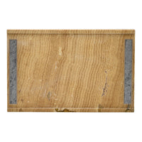 Tablett - Naturstein mit Metallgriffen - Serviertablett – Rechteckiges Marmortablett Servierplatte Aurea