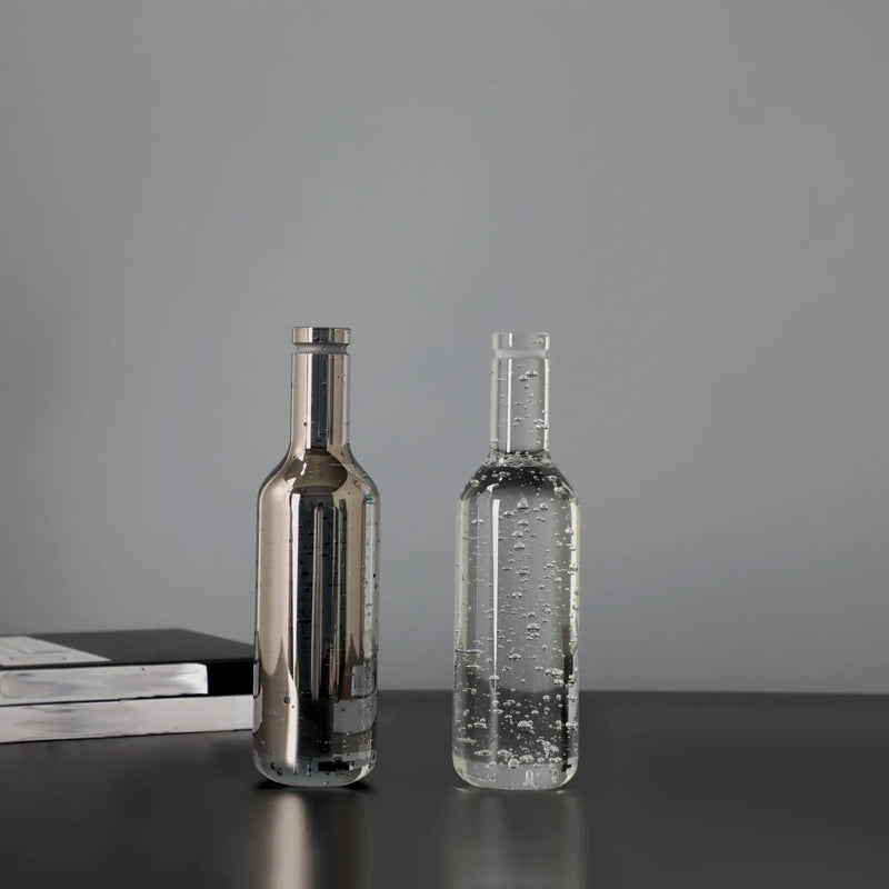 Dekoobjekt - Deko Kristallflasche - Skulpturale Kristallflasche Ampulla Aeria