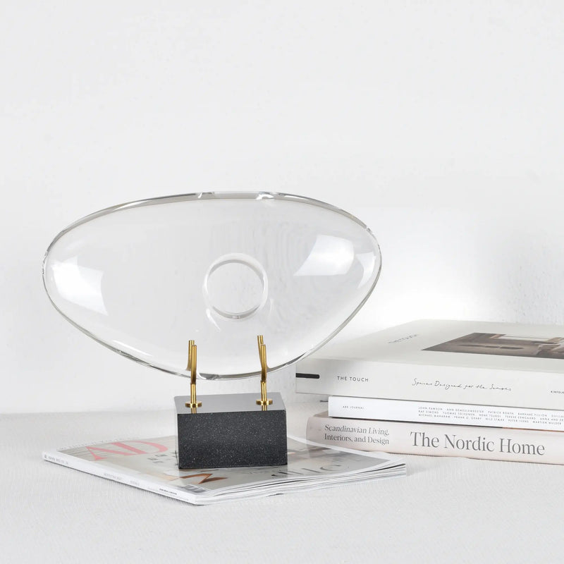 Dekoobjekt - Glaskunst auf Marmor - Glasfigur Abstrakt Designobjekt organisch Nuvole
