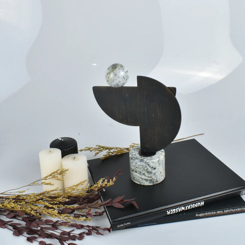 Dekoobjekt - geometirsch - Design Skulptur für Wohnzimmer Regal-Deko Géométrique Bronze