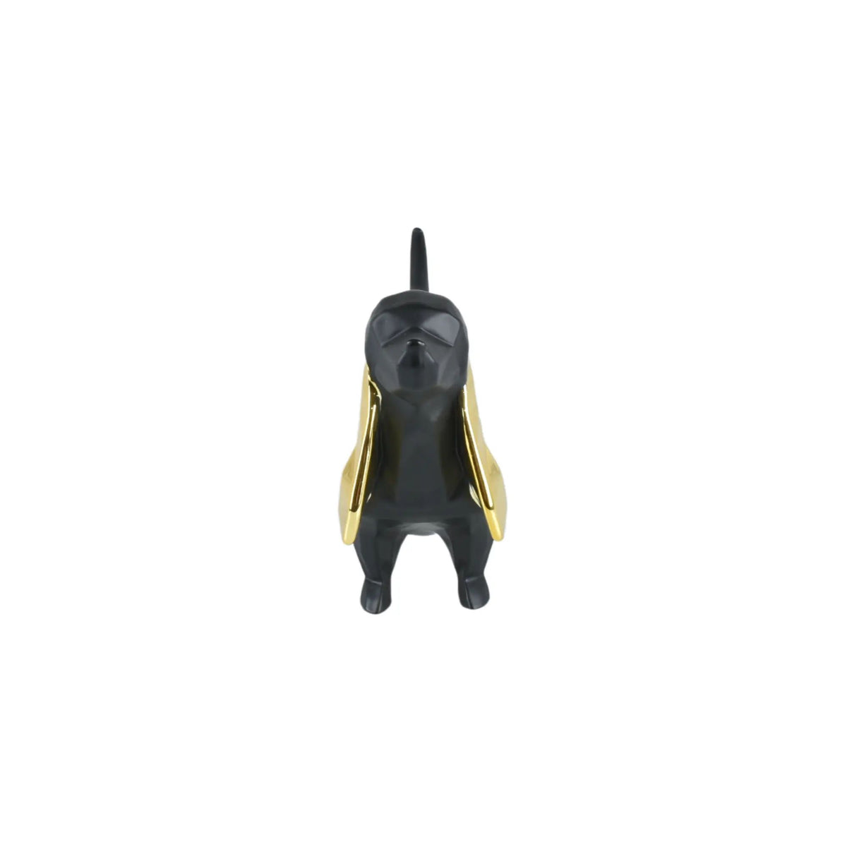 Tierfigur - Dackel - Hundfigur eckig mit Gold oder Roten ohren Teckel