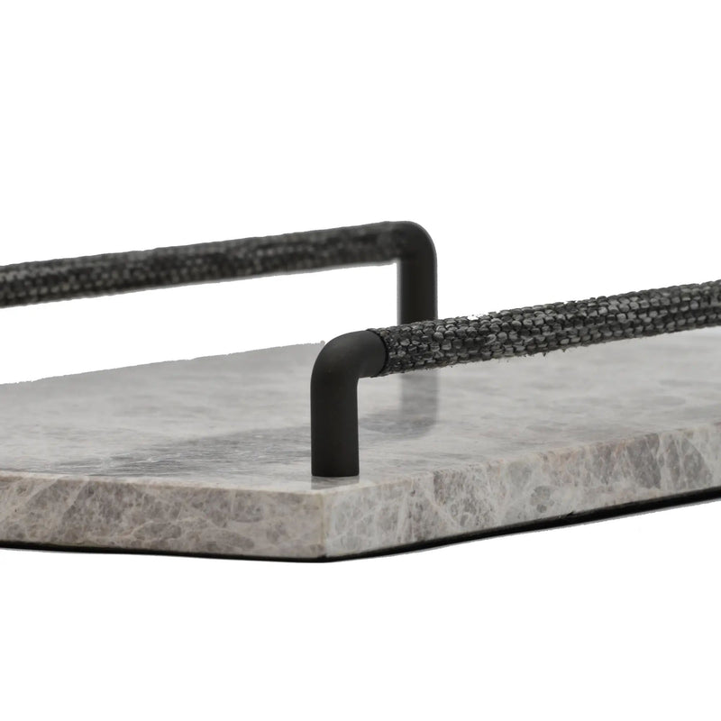 Tablett - Marmor mit Griffleisten - Edles Präsentiertablett – Design Serviertablett Pietra