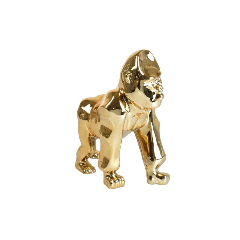 Tierfigur - goldenes Design - Designer Statue Gorilla King Kong