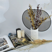 Marmorvase - rund mit Alu - Exclusive Designervase Deko Tischvase Marble Eclipse