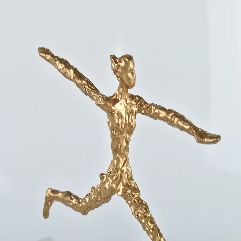 Dekofigur - Gold auf Marmor - Dekoskulptur Sportlerfigur Veloce