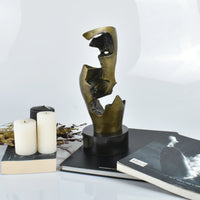 Stahlfigur - Moderne Metallskulptur - Abstraktes Deko-Objekt goldene Skulptur Eclipse