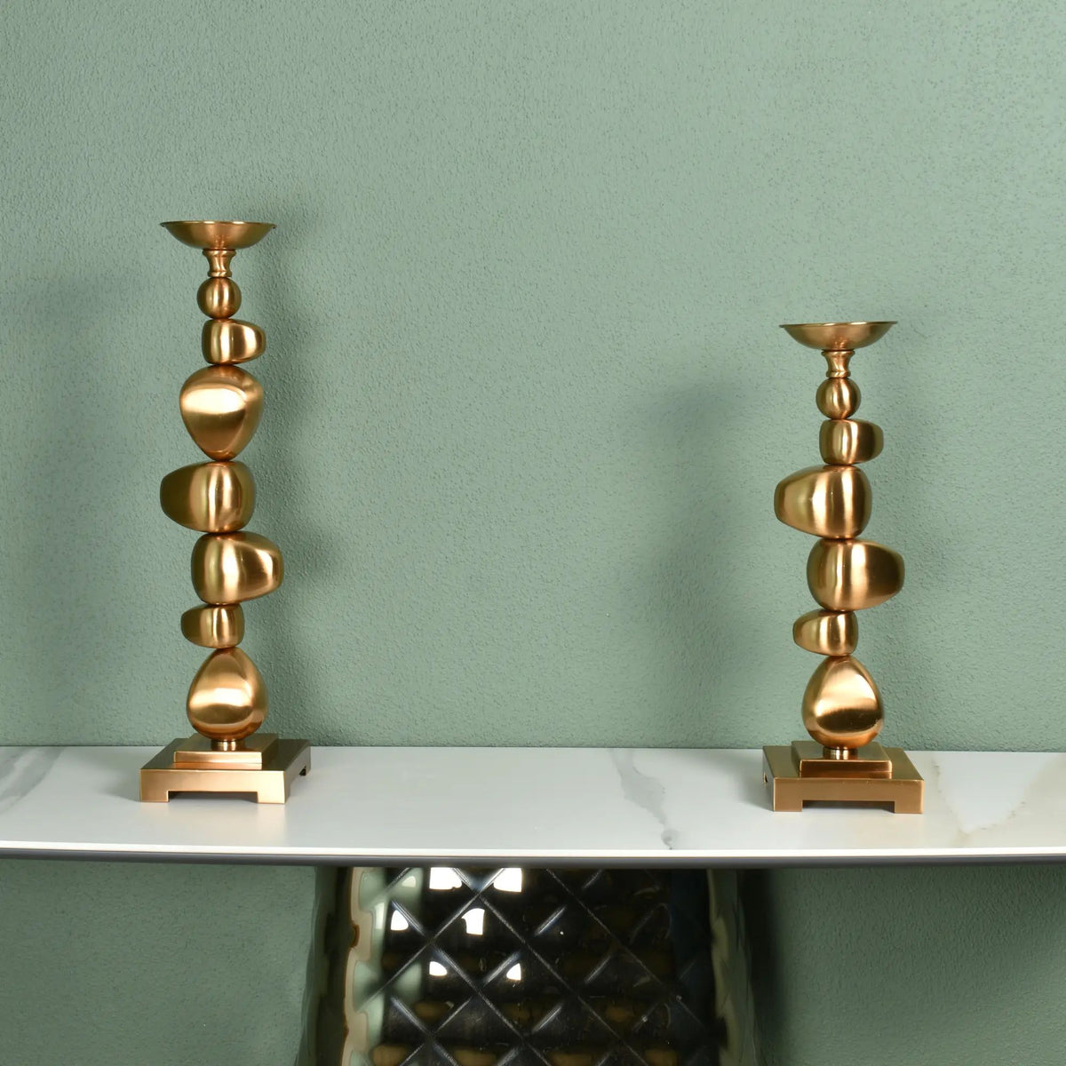 Kerzenständer - Gold Rund - Design Dekorativer Kerzenhalter CantoGold
