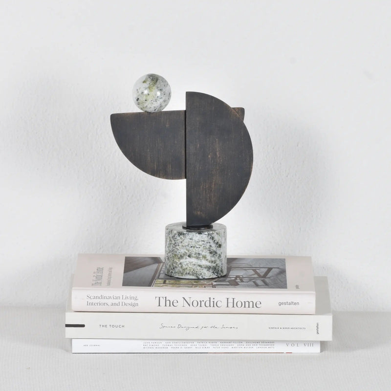 Dekoobjekt - geometirsch - Design Skulptur für Wohnzimmer Regal-Deko Géométrique Bronze