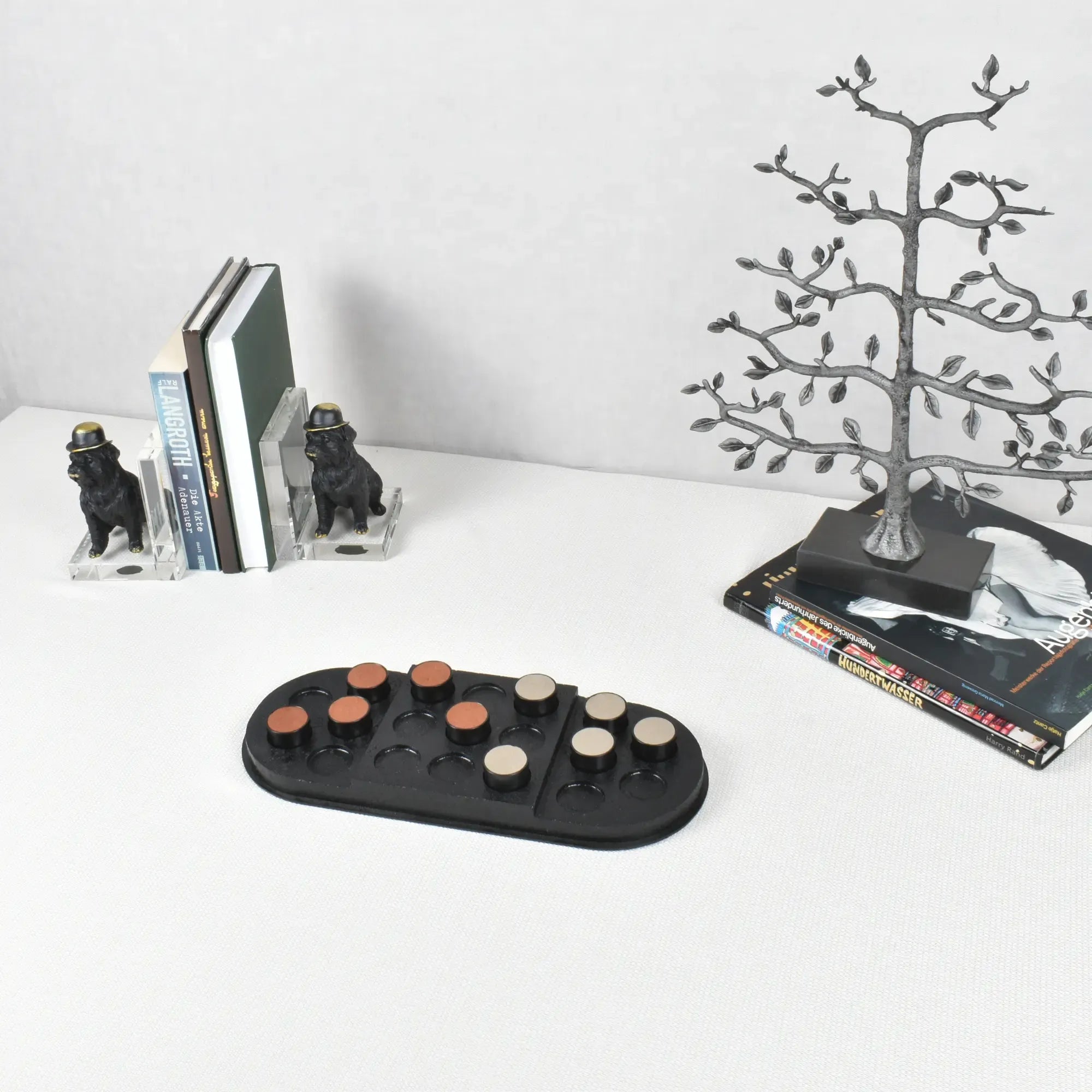 Tischspiel - Tic-Tac-Toe - Modernes Drei-Gewinnt edles Brettspiel Élégance