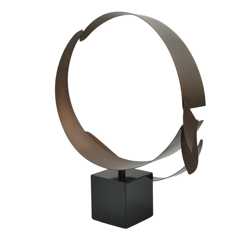Dekoobjekt - Moderne Designskulptur aus Metall - Skulptur Avantgardistische Ringskulptur Orbis Æternis