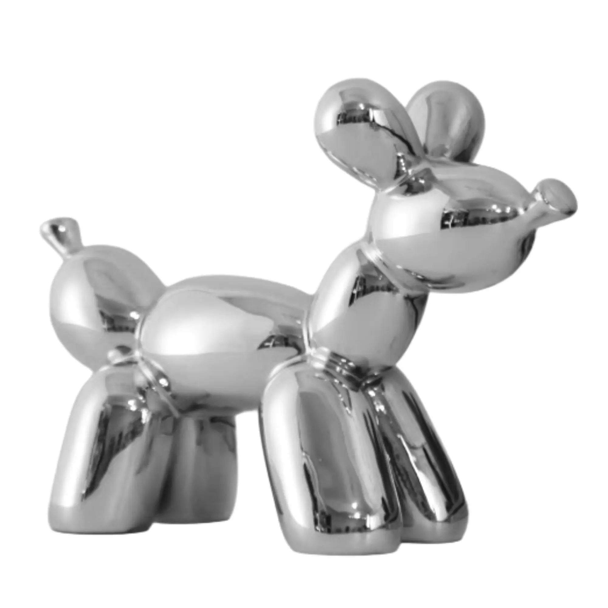 Tierfigur - Skulptur glänzende Ballonhund-Dekoration – Metall Deko-Objekt in Chrom-Optik Ludique Canis Nan