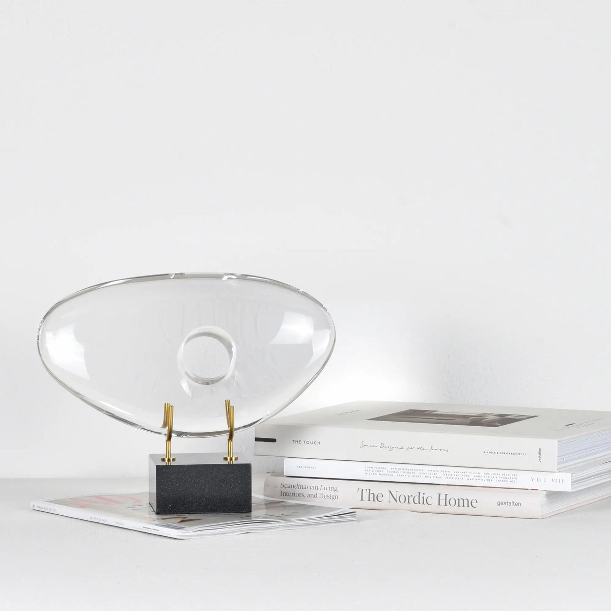 Dekoobjekt - Glaskunst auf Marmor - Glasfigur Abstrakt Designobjekt organisch Nuvole