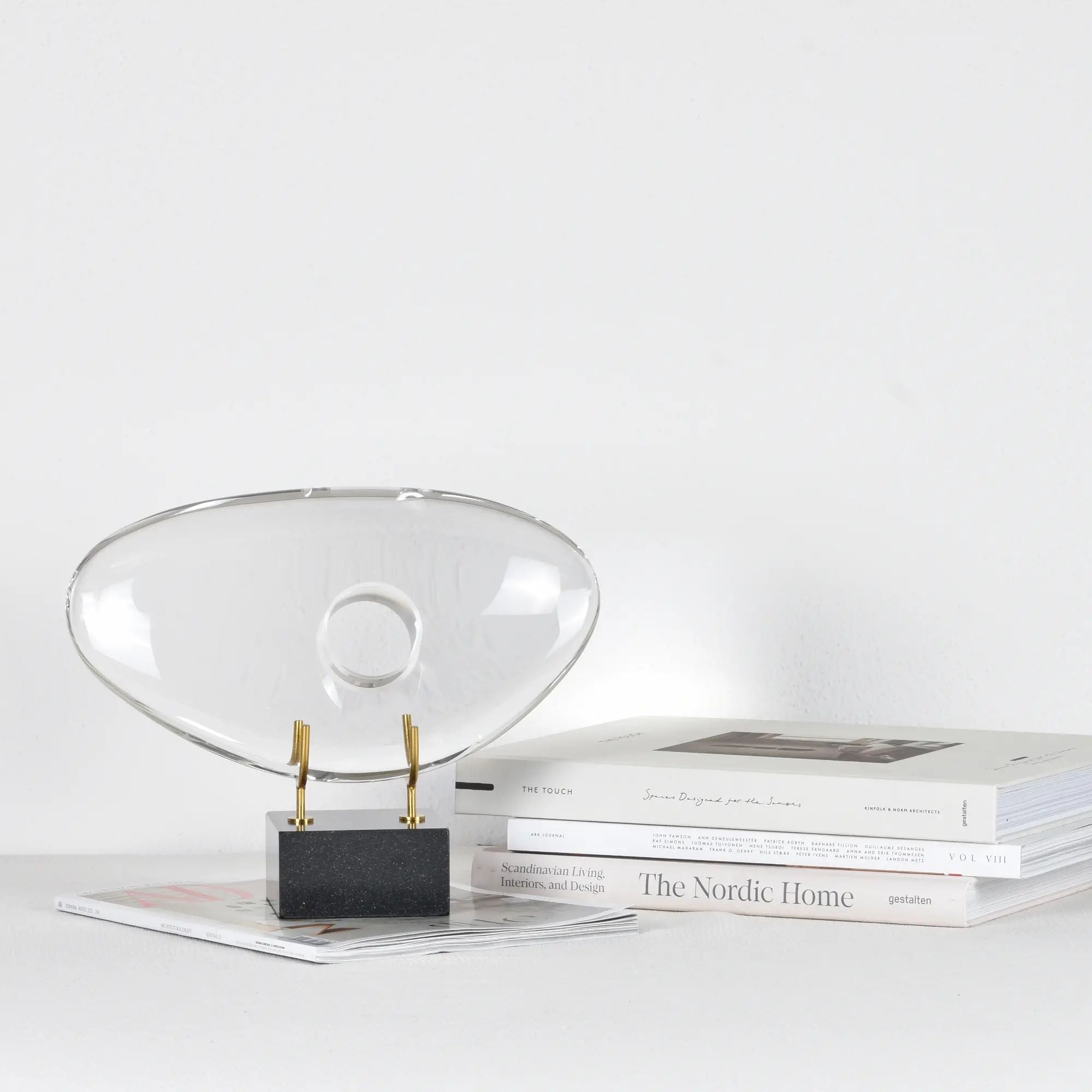 Dekoobjekt - Glaskunst auf Marmor - Glasfigur Abstrakt Designobjekt organisch Nuvole Default Title