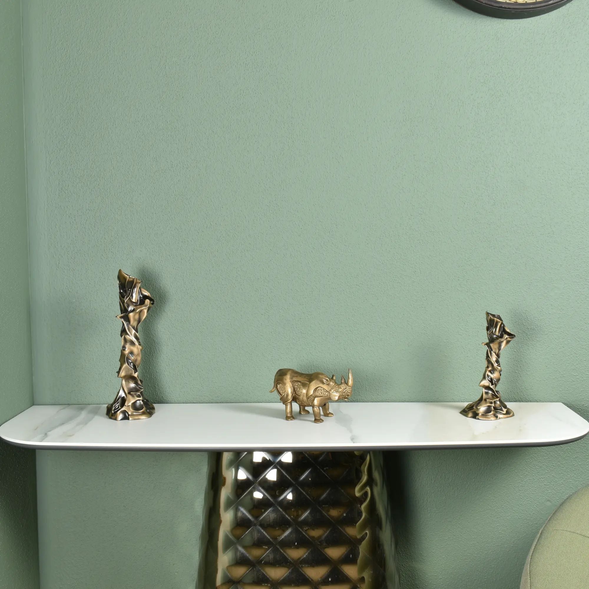 Tierfigur - Nashorn - Edle Deko-Skulptur Design Deko-objekt Brass Guardian Bronze