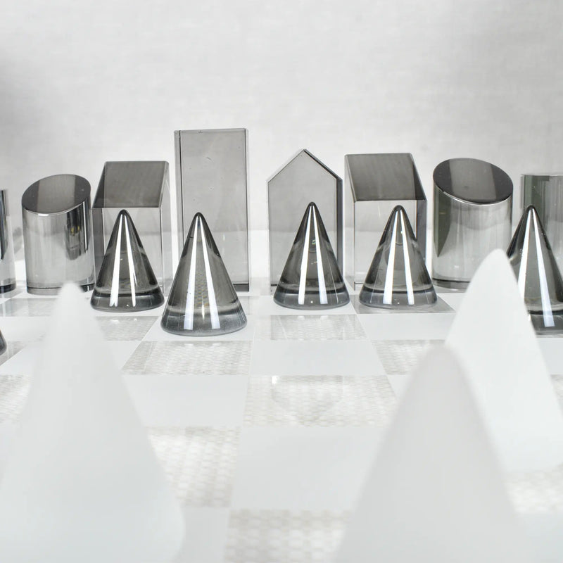 Schachspiel - aus Kristall und Acryl - Modernes Schachspiel edles Glas-Tischspiel Kristall Luxe