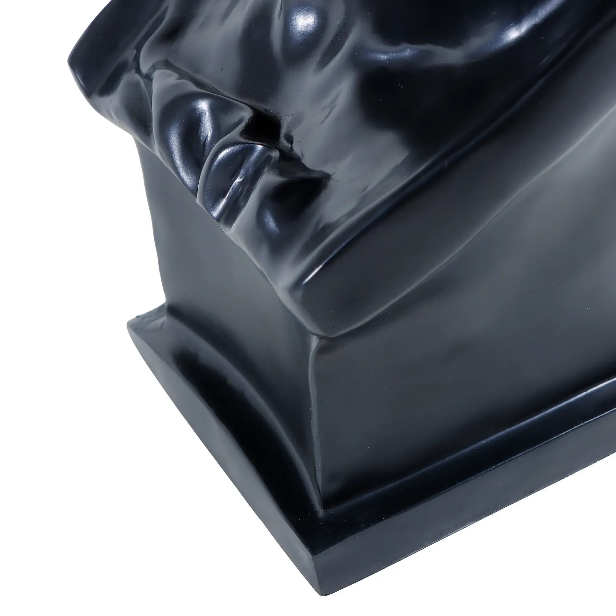 Dekobüste - Skulpturale Büste – Mattschwarz mit goldener Augenbinde – David-Interpretation Deko-Objekt Aurea Nan