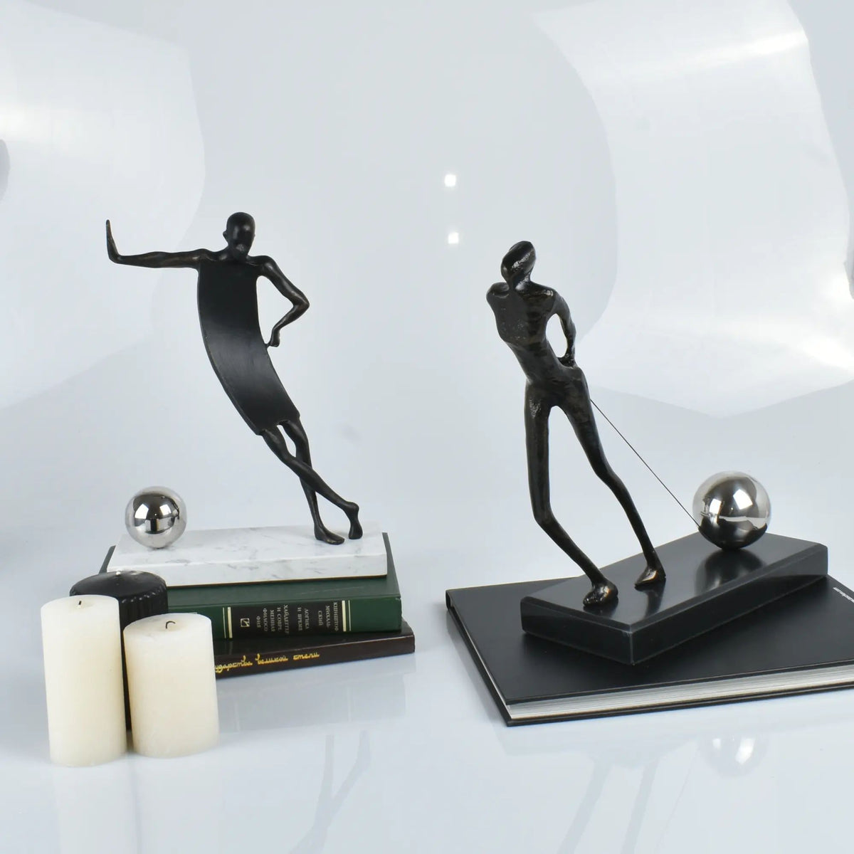 Dekofigur - symbolisch - Moderne Metallfigur Stahl Menschskulptur Persévérance